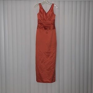 Orangey peachy prom/ bridesmaids dress
